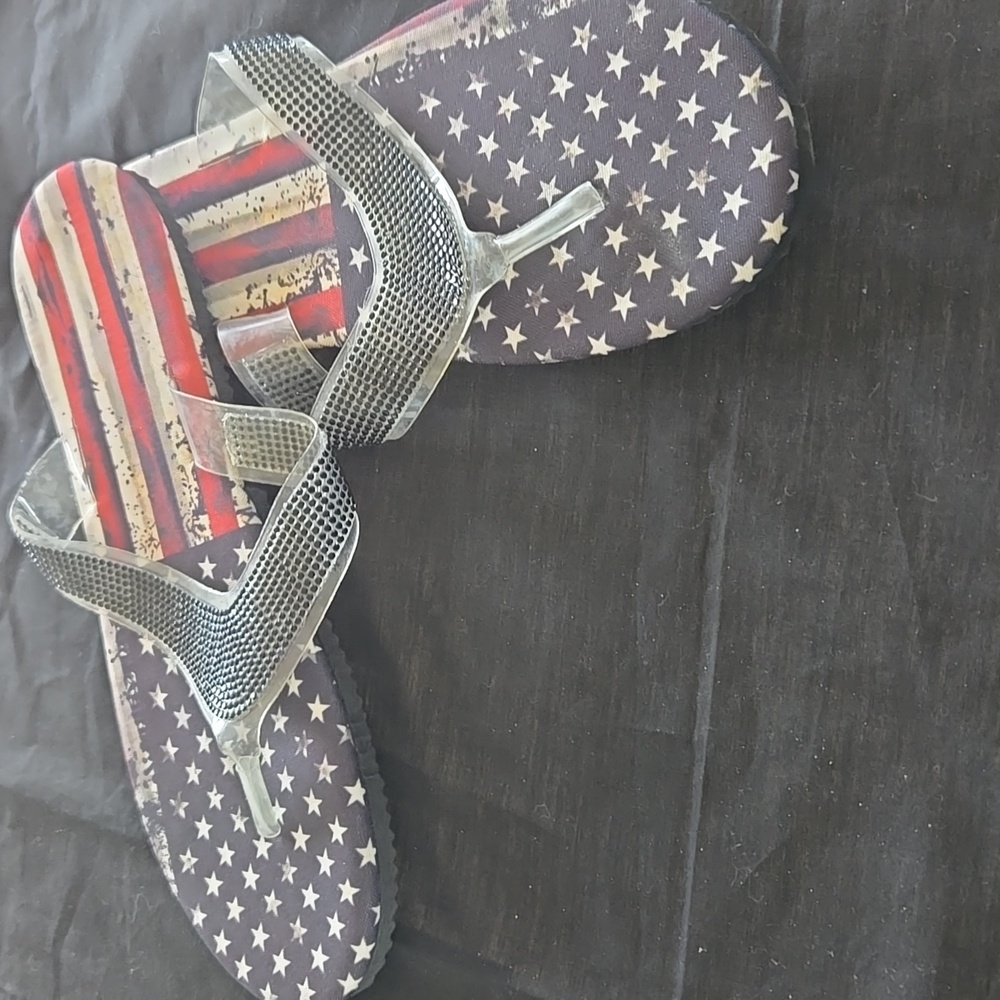 Source Unknown Red and Blue Star Sandals
